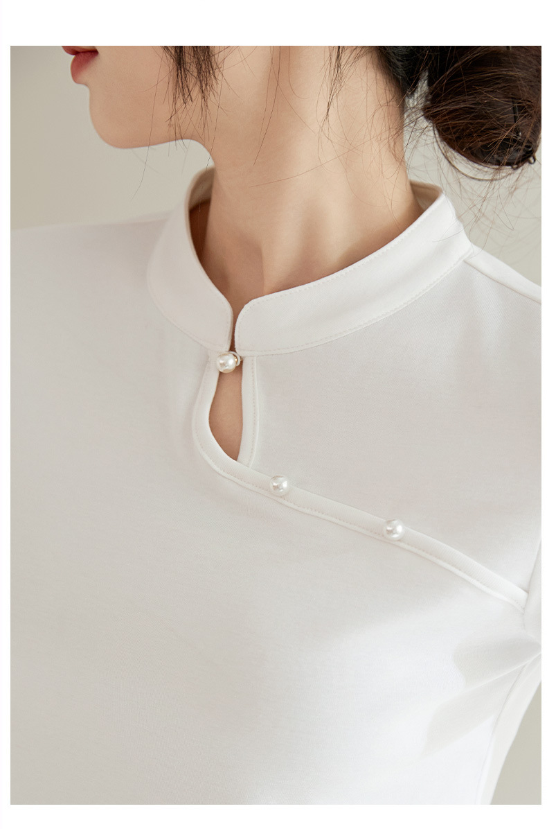 国潮国风新中式盘扣短款针织短袖t恤女2025春夏新款气质纽扣修身显瘦详情9