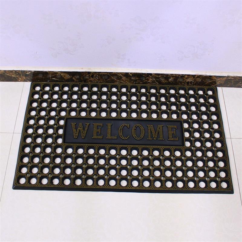 Thickened PVC mud scraping mat, hollowed-out foot mat, heavy and wear-resistant grid anti-slip entrance door mat pic 3