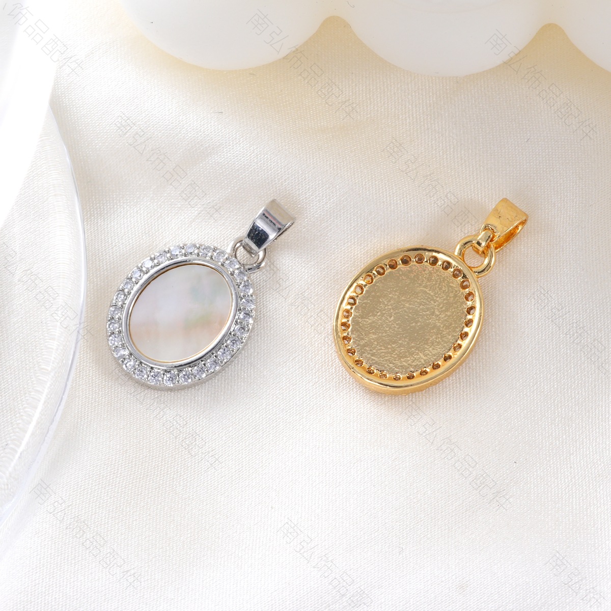 Copper-plated 18k gold color retention, zirconium-inlaid white shell tag, sunflower seed buckle bracelet, necklace clasp, DIY jewelry accessories pic 10
