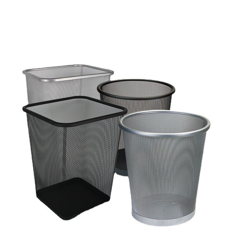 Wholesale metal mesh trash cans, household open type, office, kitchen and bathroom, INS style, uncovered waste paper baskets pic 20