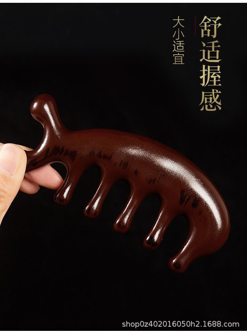 树脂大五齿按摩梳子头疗经络梳五爪头部刮痧舒筋器拔经棒美容工具详情9