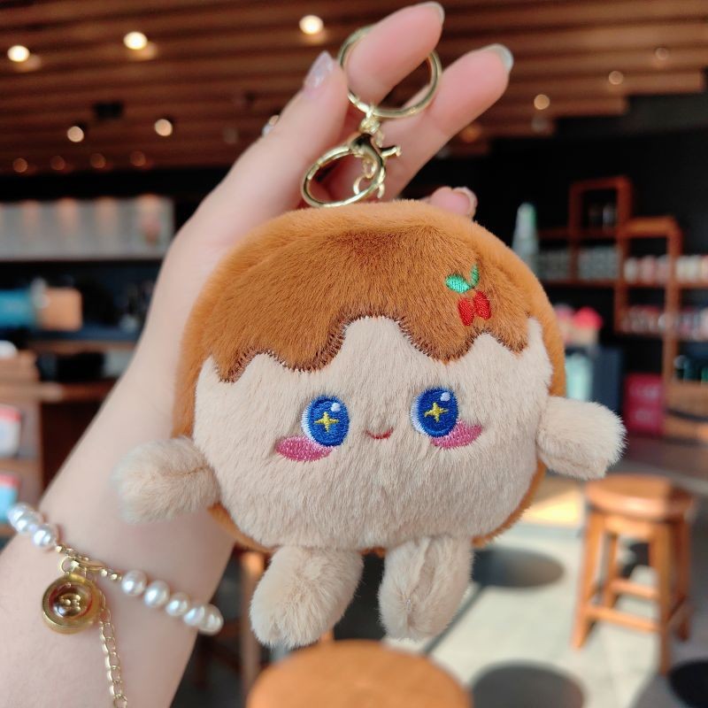 创意水果美食毛绒钥匙扣肉夹馍卡通儿童书包钥匙链可爱少女包挂饰详情27