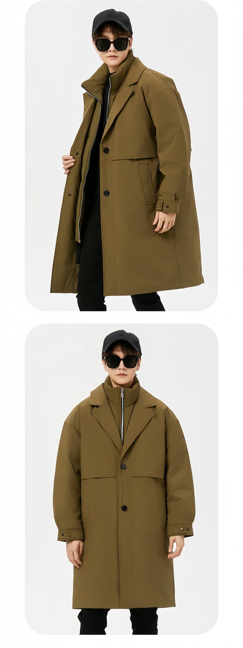 Winter long knee-length couple down jackets for men are bestsellers. Two fashionable cross-border cold-proof and warm windbreakers for men pic 20