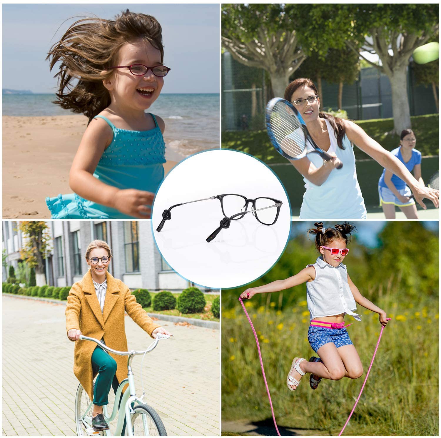 Cross-border bestseller 12 pairs of heart-shaped silicone anti-slip ear tips, comfortable anti-slip fixed ear pads, and eyeglass foot tips to prevent detachment pic 6