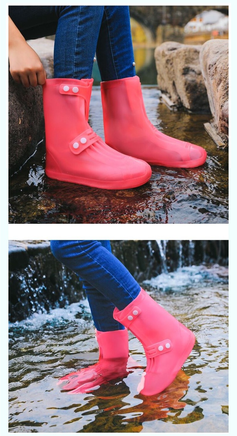 雨靴套男女款硅胶防雨鞋套高筒加厚耐磨防滑雨天鞋套防水鞋套批发详情23