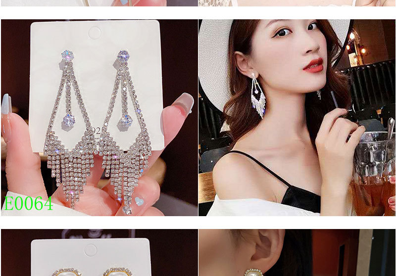 925银针轻奢锆石百搭耳环高级感时尚耳钉女气质爆款流苏耳饰批发详情6