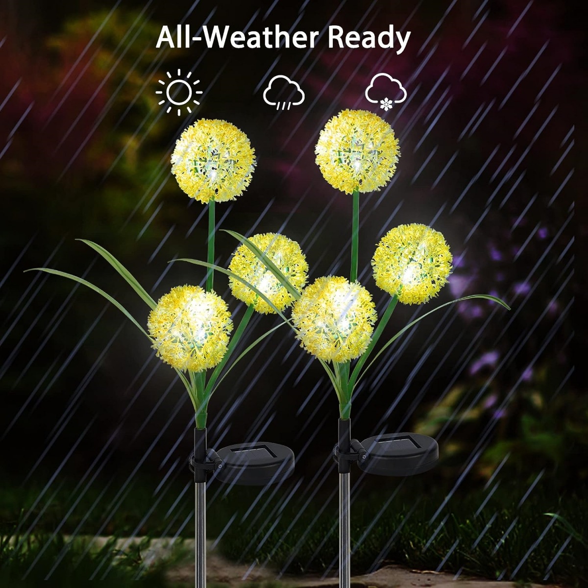 led solar dandelion light string, lawn light, ground insertion sunflower solar LED color light, outdoor decorative light string pic 19