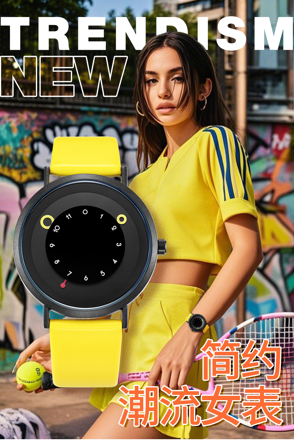 SK手表男女情侣款简约百搭石英表学生运动高颜值皮带表女士手表详情1