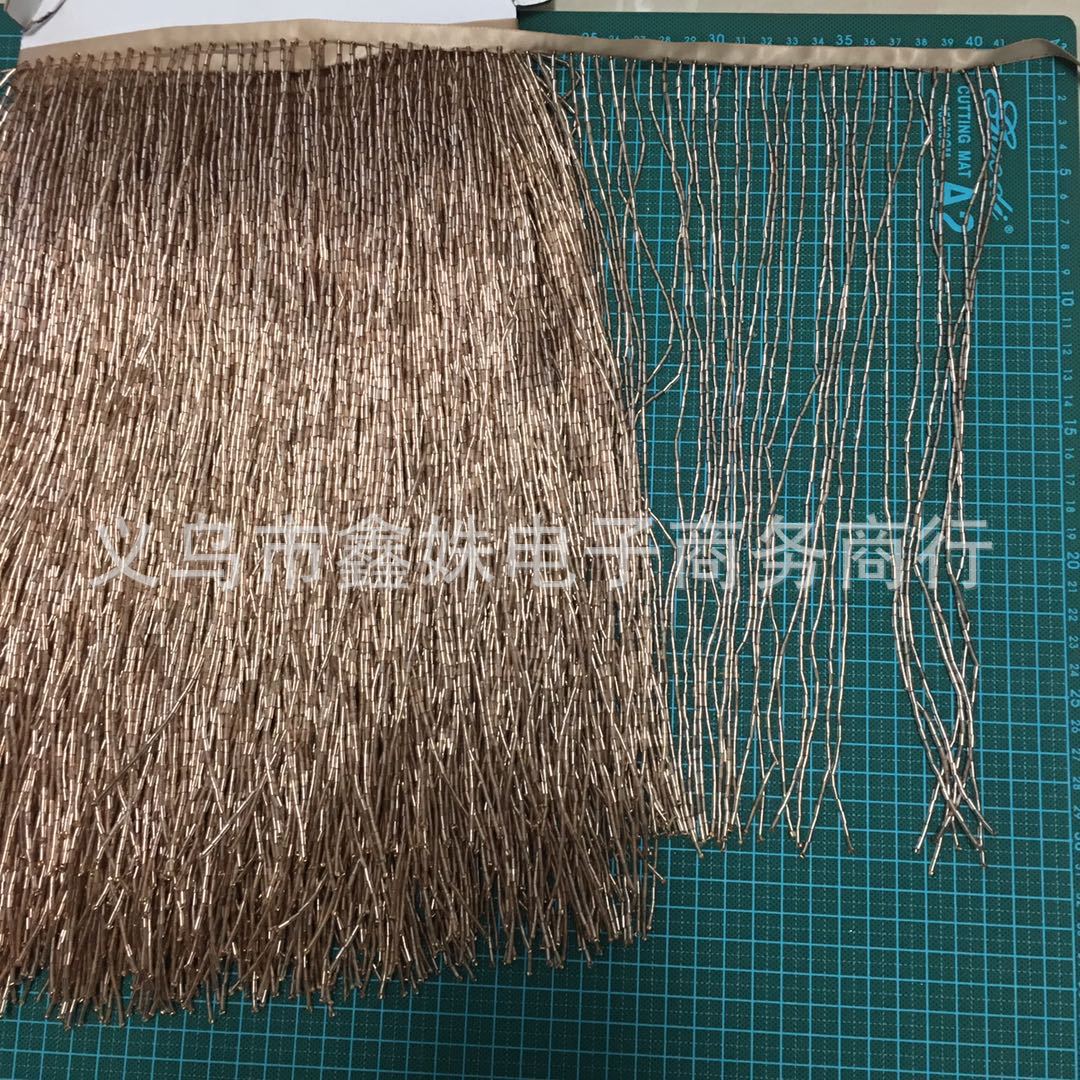 Glass tube, two-color lace, beaded, dance costume, tassel beads, clothing accessories and accessories pic 17