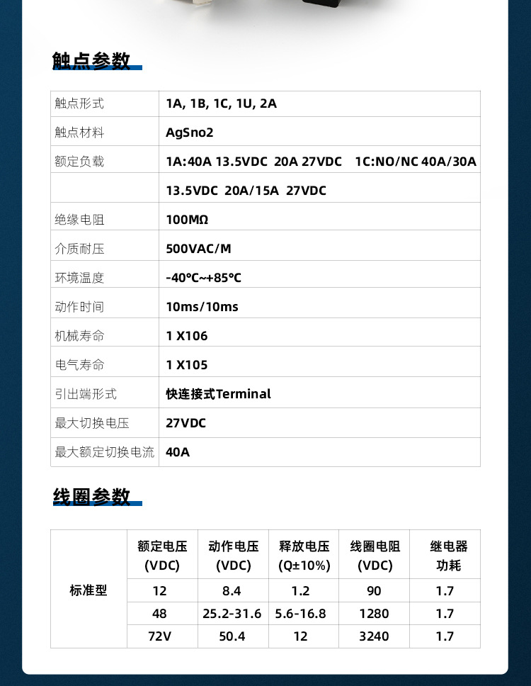 跨境供应四脚五脚12V24V40AJD1914配带线插座5套包装汽车继电器详情8