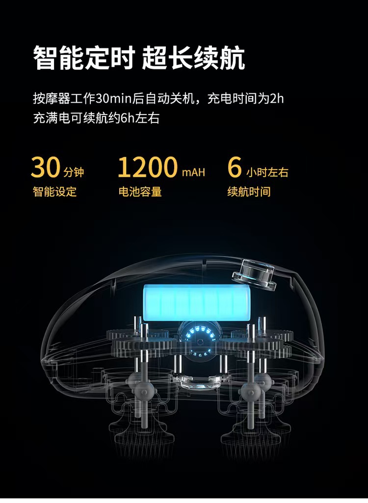 新款多功能颈椎按摩器充电款头部按摩仪器 八爪鱼按摩头皮按摩仪详情13