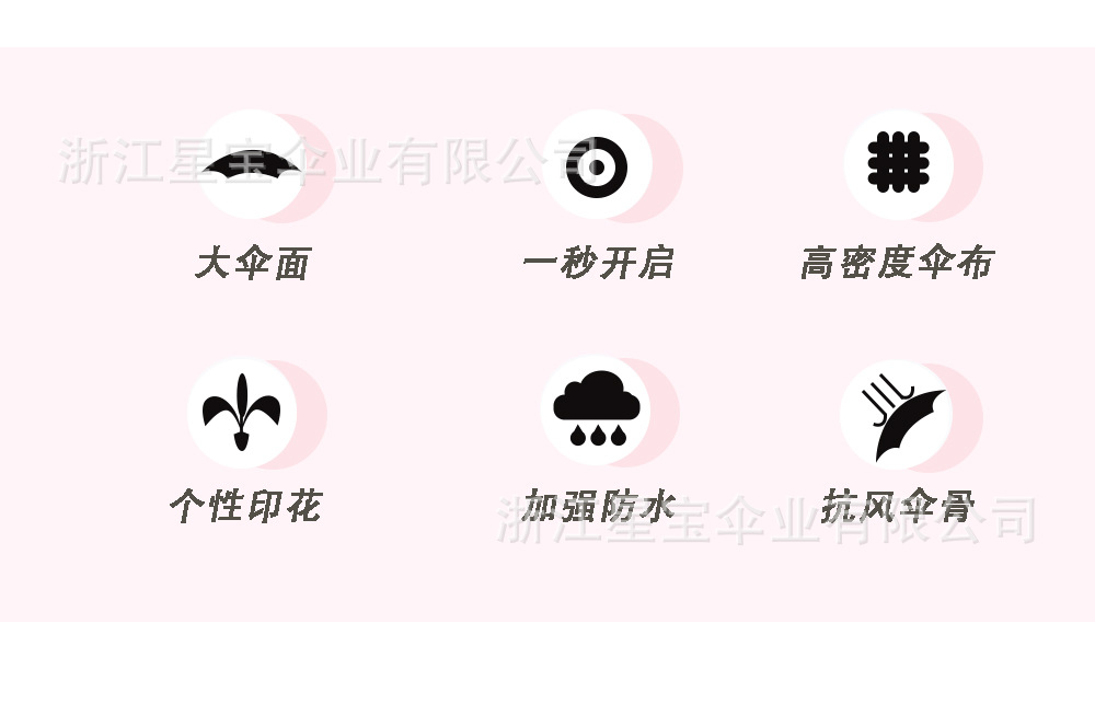 RST1398碰击布长伞一键打开加大伞面现货批发外贸印花雨伞详情3
