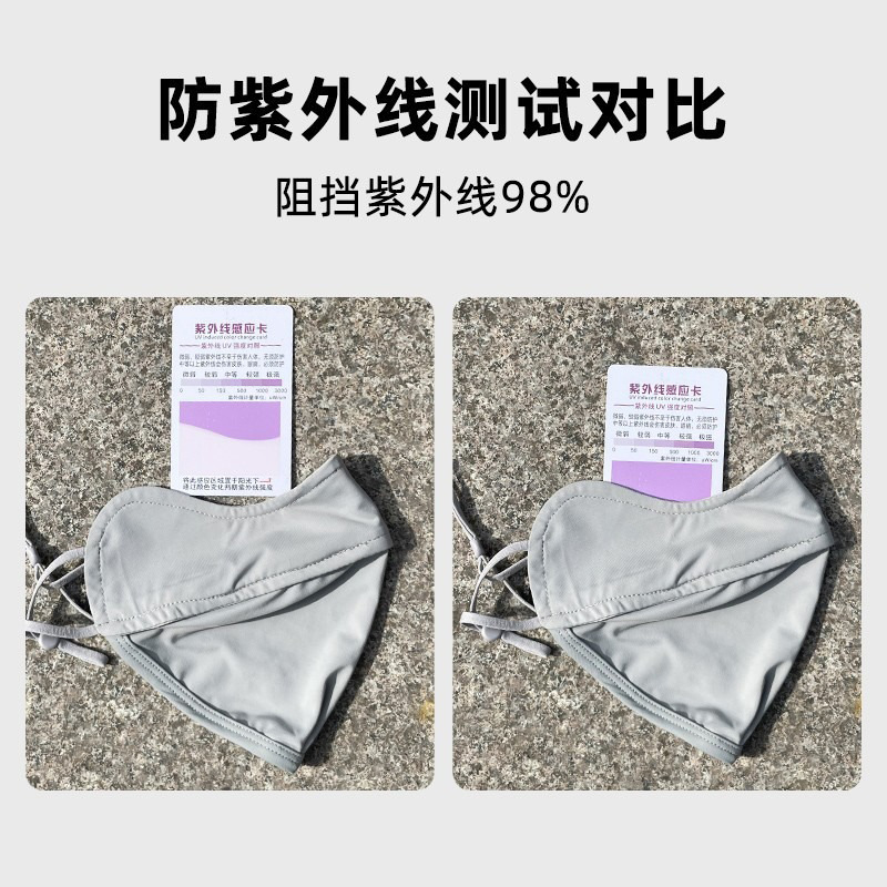 原纱冰丝防晒口罩女夏季锦纶防紫外线腮红渐变透气护眼角面罩 防晒面纱冰丝面罩清凉透气详情6