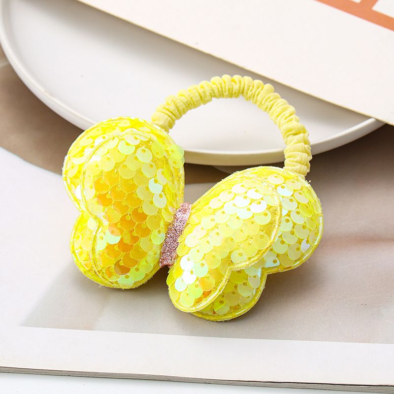 2025新款亮片蝴蝶发绳儿童发圈蝴蝶结扎高马尾头绳女孩橡皮筋头饰详情7