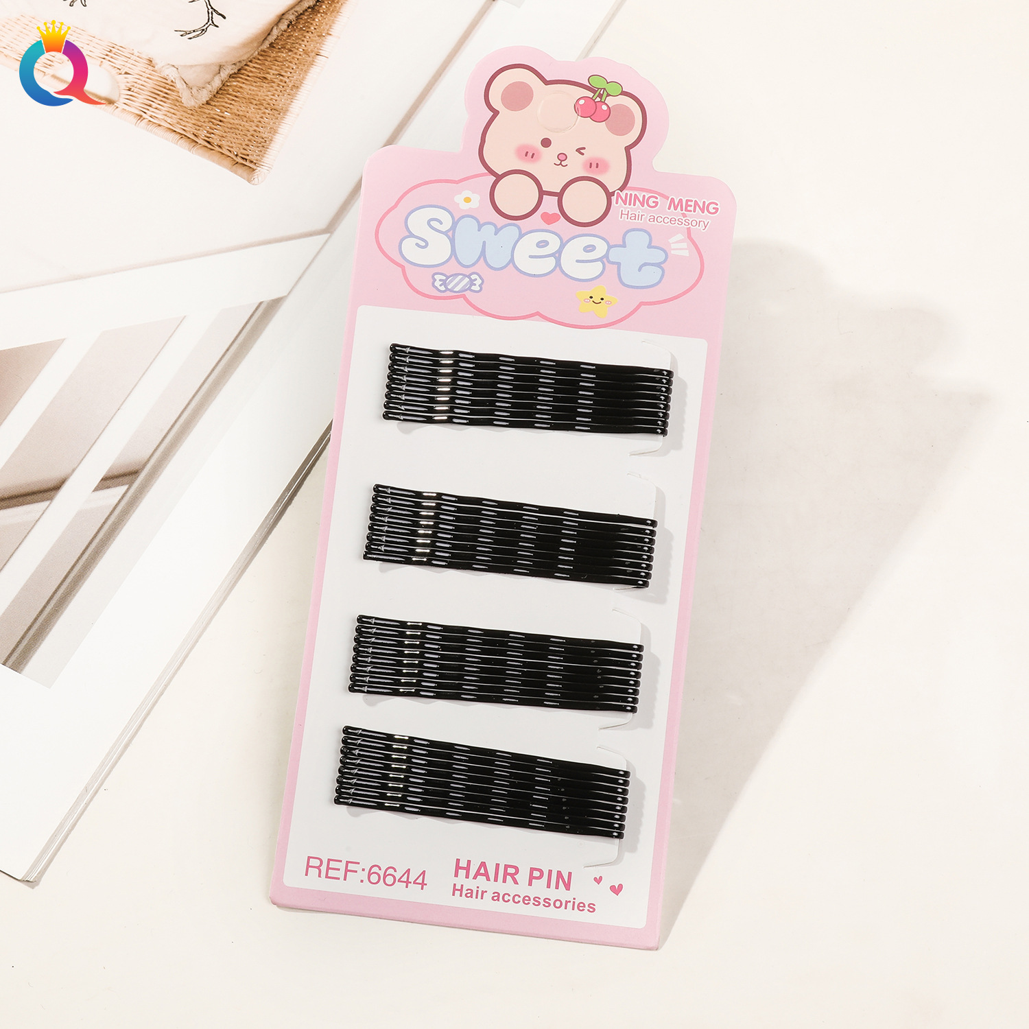 Wholesale of Qiyue Classic black straight clips, durable lacquered hair clips, braided hair clips, broken hair bangs clips and side clips pic 84