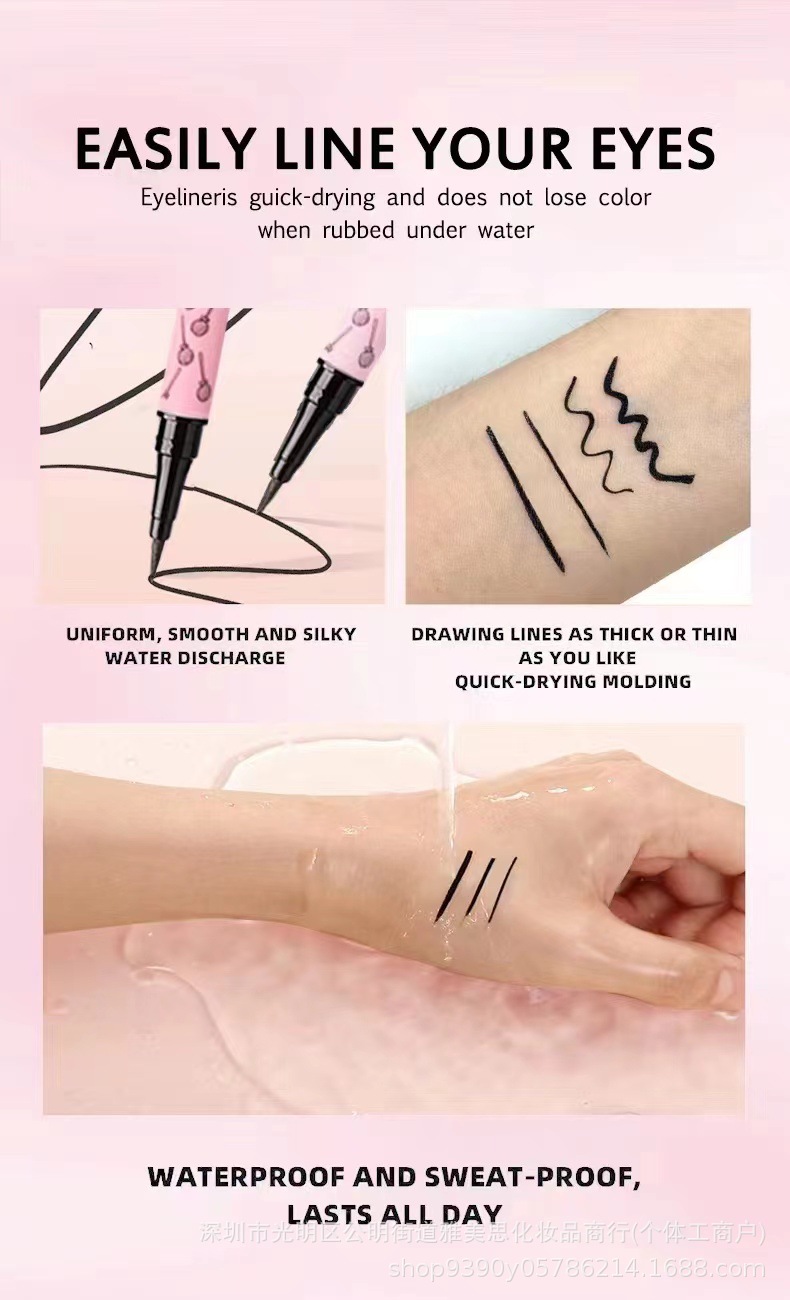 Cross-border new product LYVV makeup eyeliner liquid is waterproof, sweat-proof, does not smudge easily, and is smooth. Wholesale and export of student sleeping pen pic 6