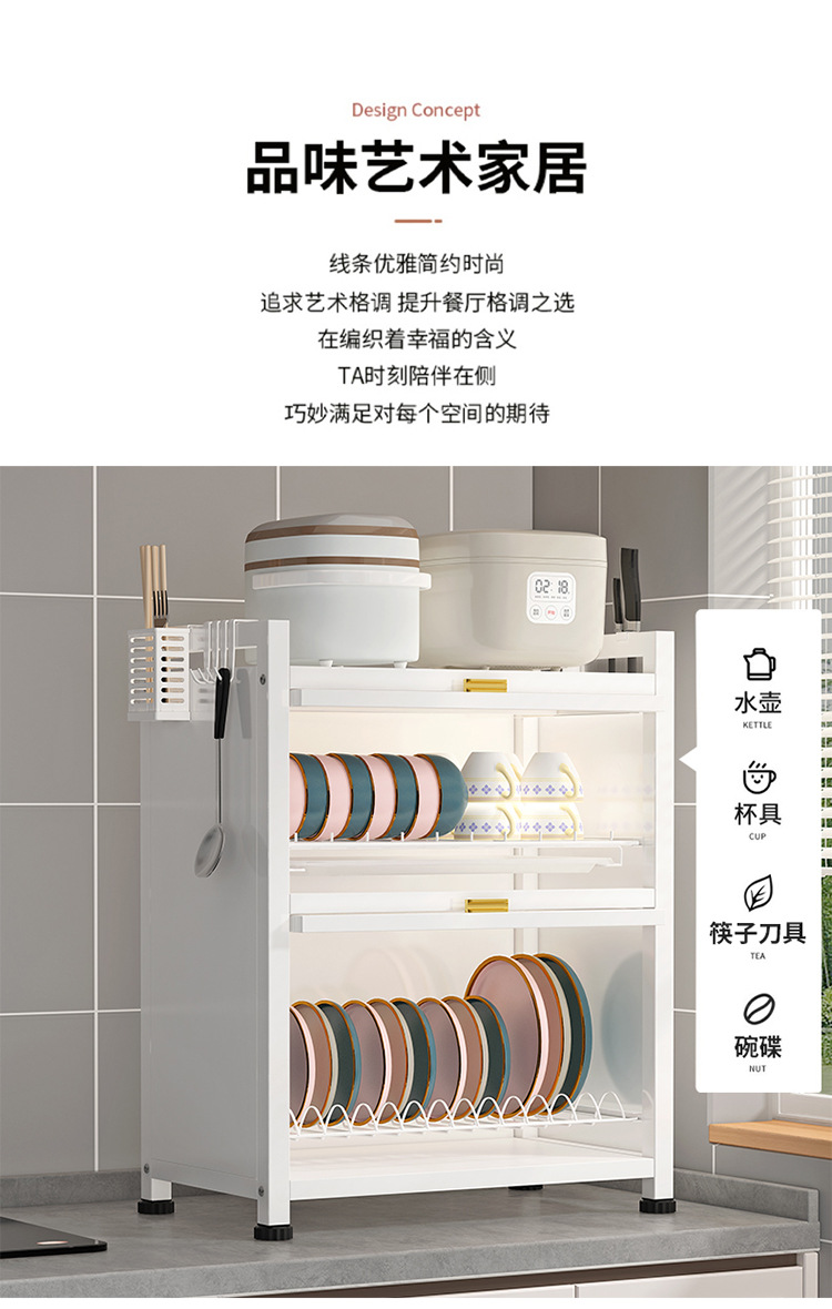 厨房碗柜收纳盒带门防尘碗架台面碗碟收纳架家用碗筷碗盘沥水架子详情3