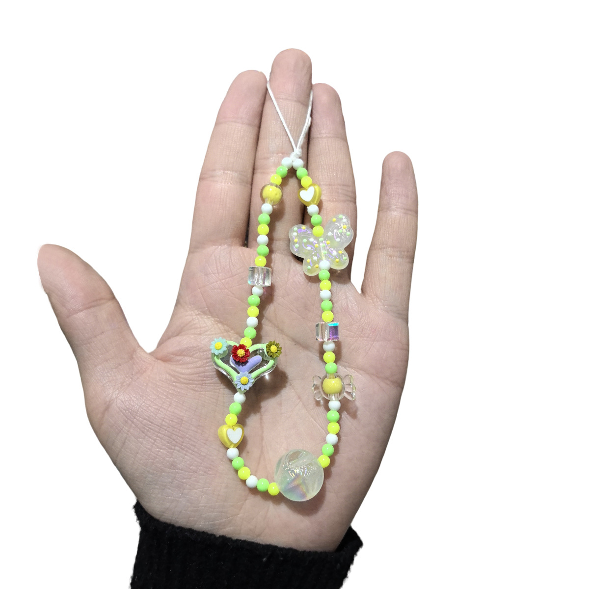 Gradient color-blocking cartoon beaded mobile phone chain, cute 3D doll hand-painted pendant, girlish Ins-style ccd pendant pic 21