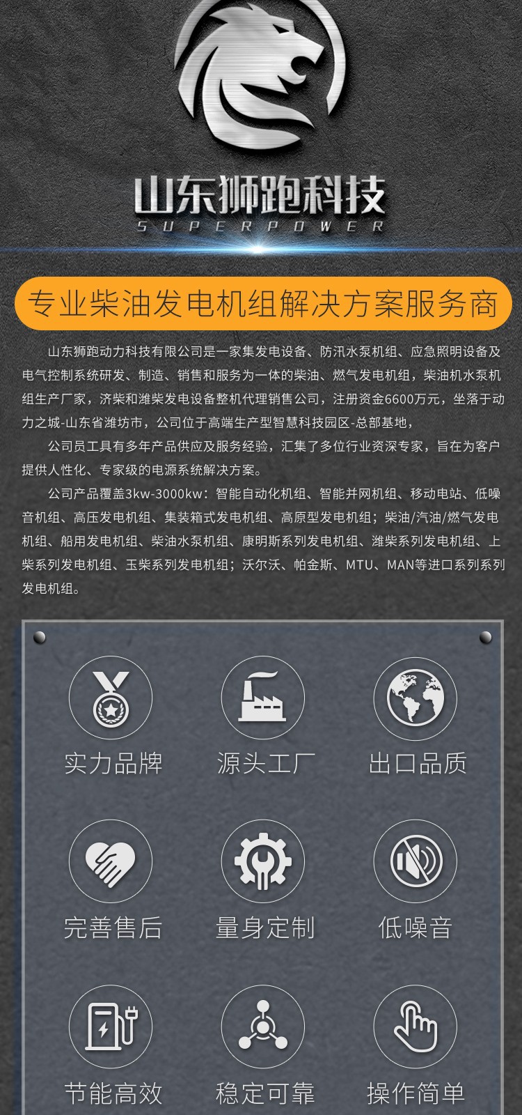 柴油发电机组500kw 大功率500千瓦发电机组源全铜无刷 潍柴博杜安详情2