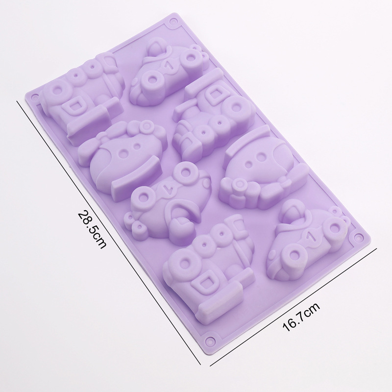 8-piece transportation vehicle, airplane, train, silicone mold, kitchen mold, cake, chocolate, food, handmade materials pic 1