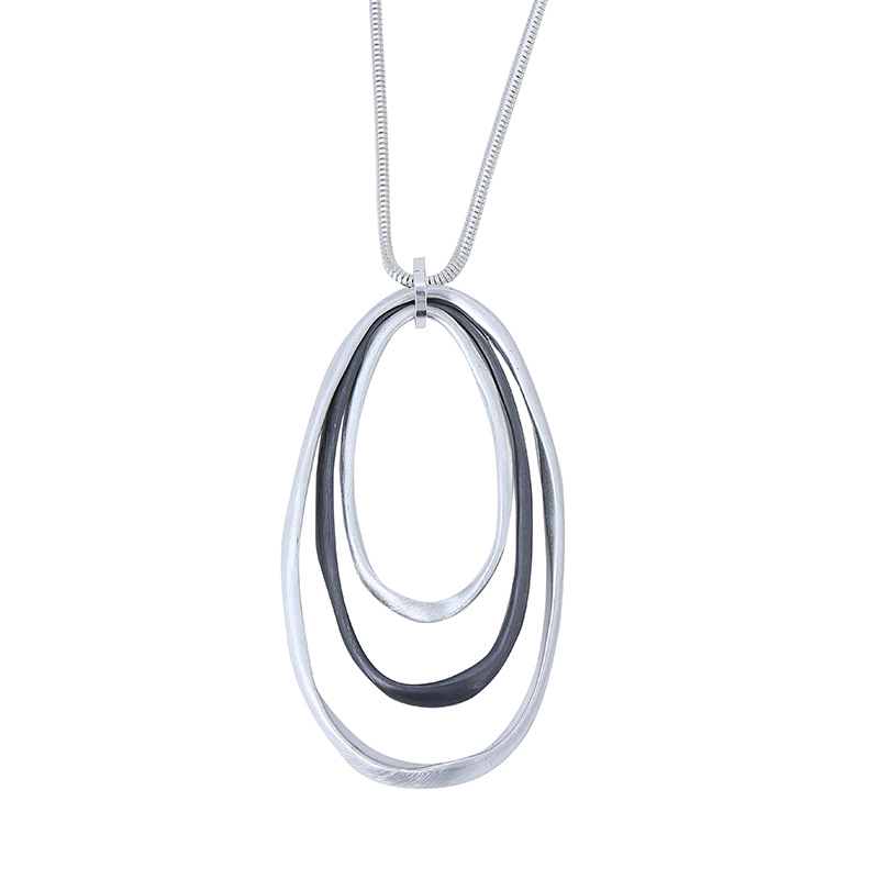 跨境饰品亚马逊爆款热销欧美复古长款项链几何吊坠女士金属毛衣链详情5