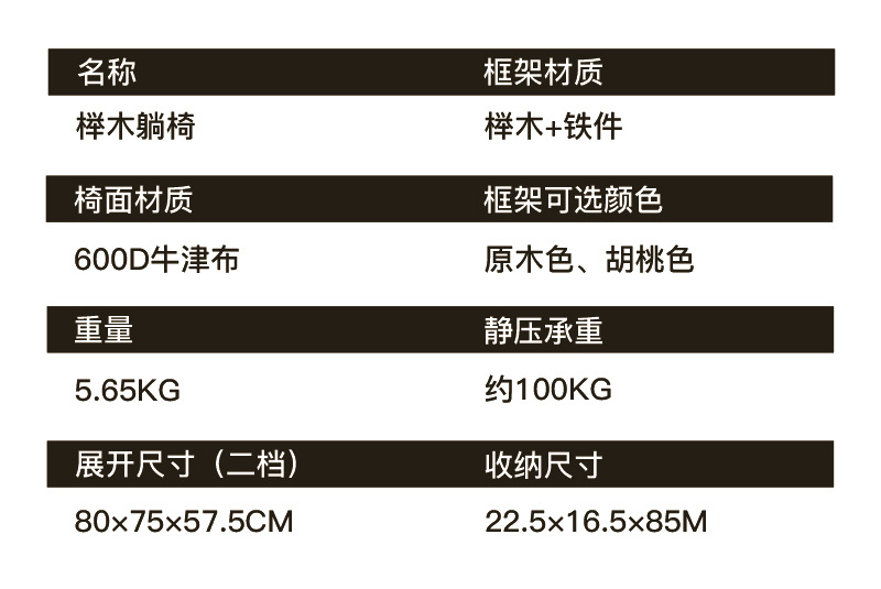 YEZHULIN三挡可调节实木躺椅庭院阳台休闲躺椅多档木质躺椅定制详情1