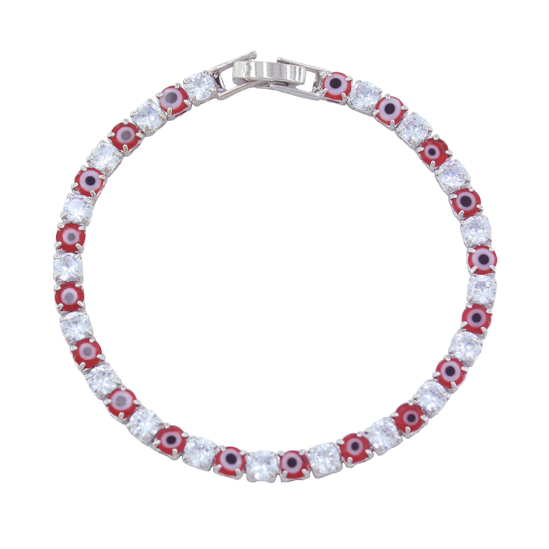 土耳其蓝眼睛恶魔之眼手链铜镀银满钻网球链跨境时尚邪眼饰品工厂批发详情19