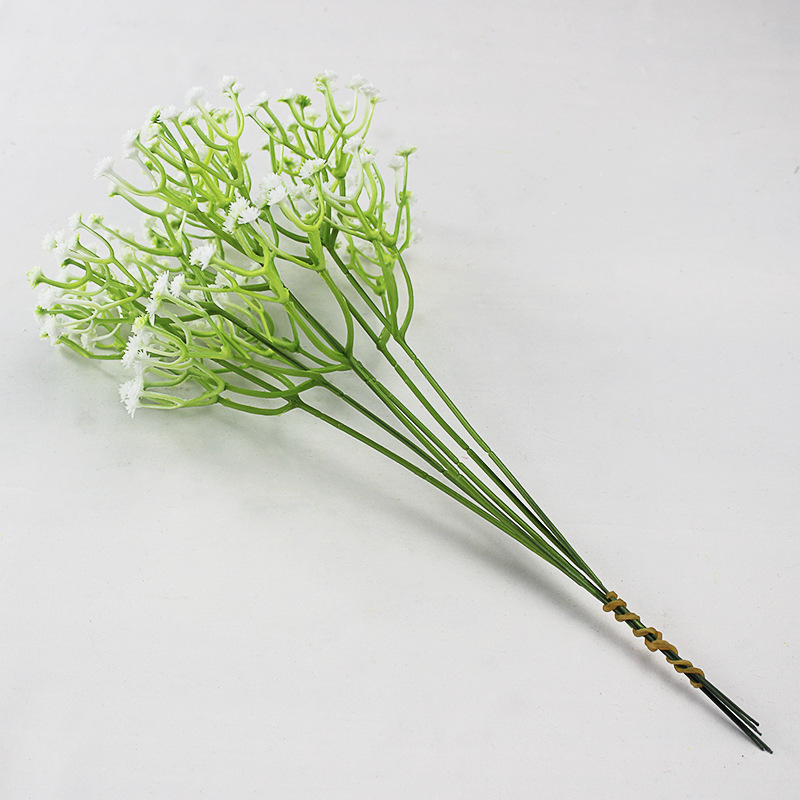 厂家直发跨境假花手捧花仿真绿植小单支满天星花束婚礼装饰品道具详情5