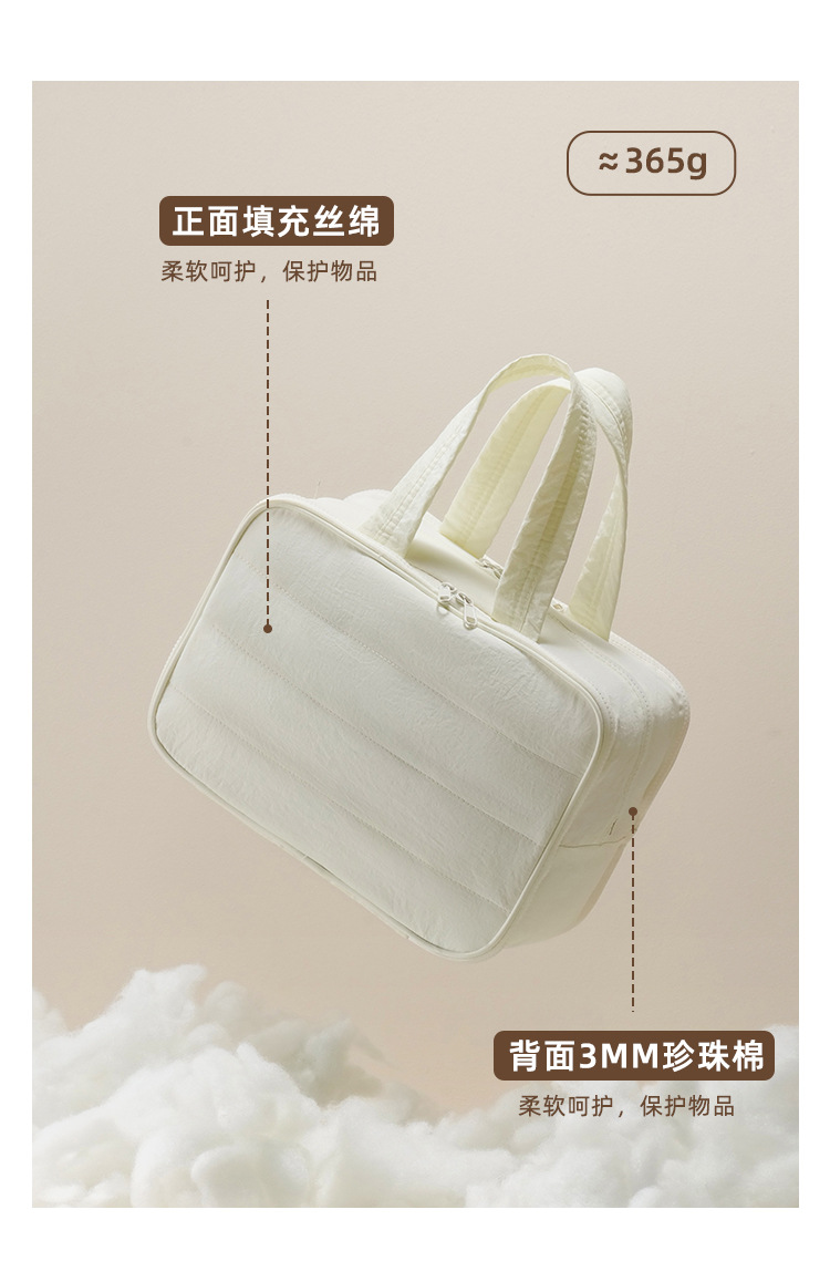 Taslon water-resistant travel storage bag, large-capacity hand-held makeup bag, multi-functional and convenient luggage storage bag pic 5