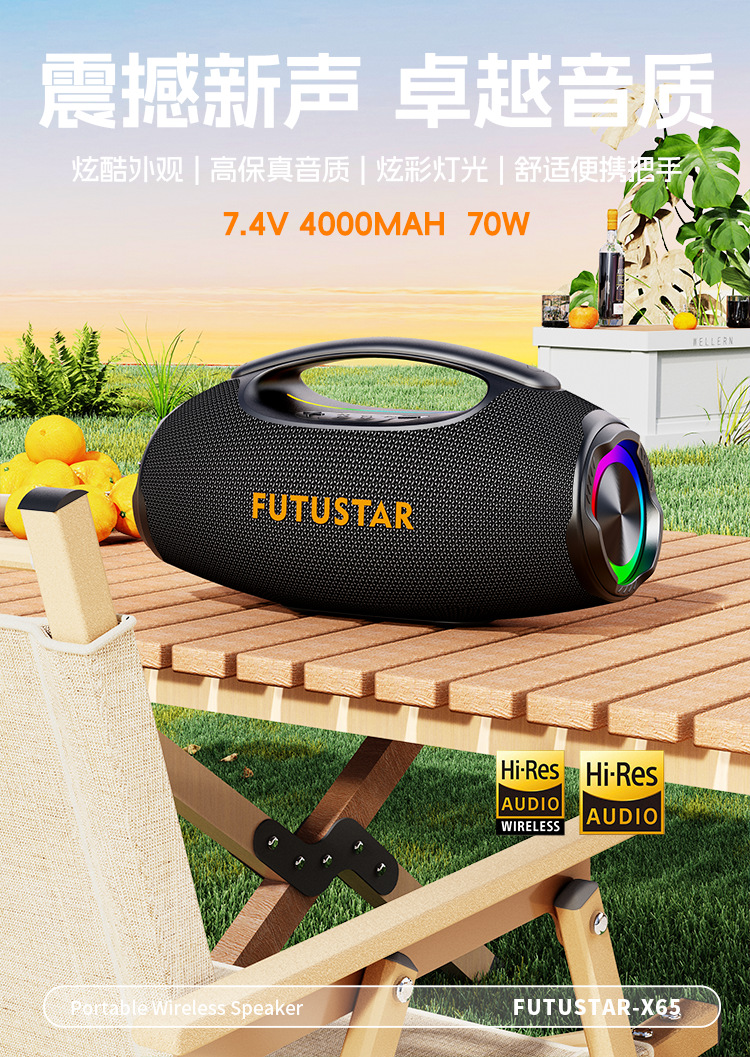 Le Xiangyu 2026 Cross-border Foreign Trade New High-power Bluetooth Speaker, Outdoor portable subwoofer, Handheld Bluetooth Speaker pic 1