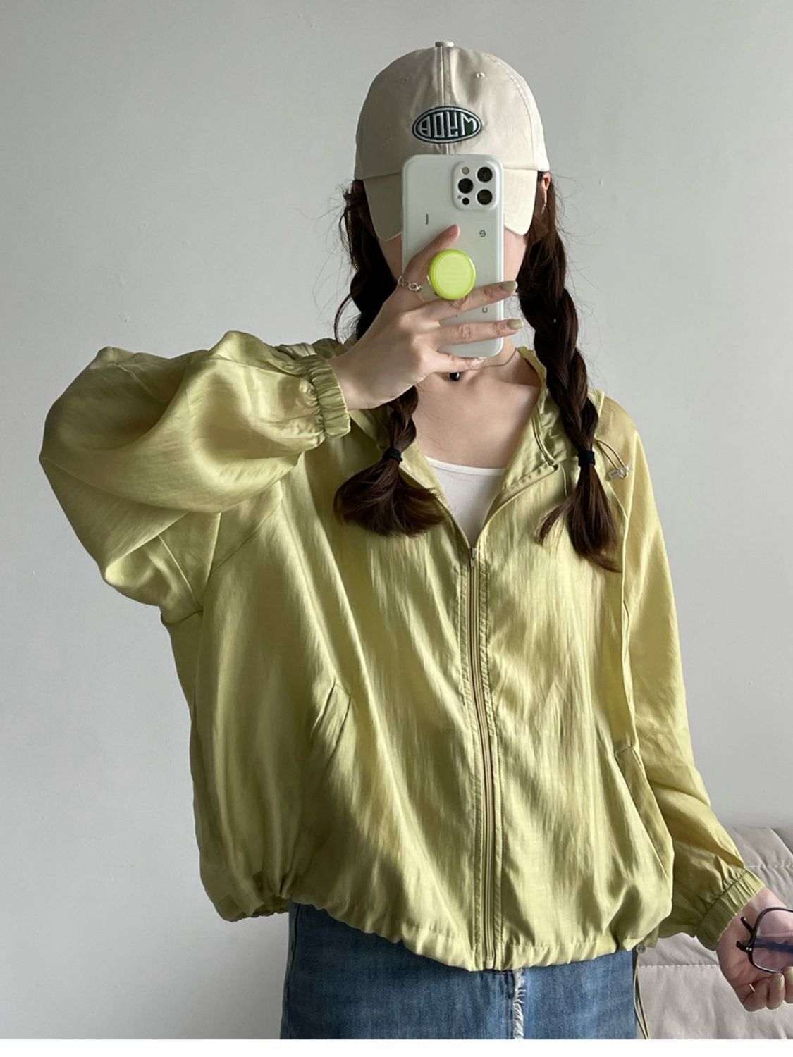 天丝连帽防晒衣女夏季薄款户外透气百搭防晒服oversize蝙蝠袖上衣详情9