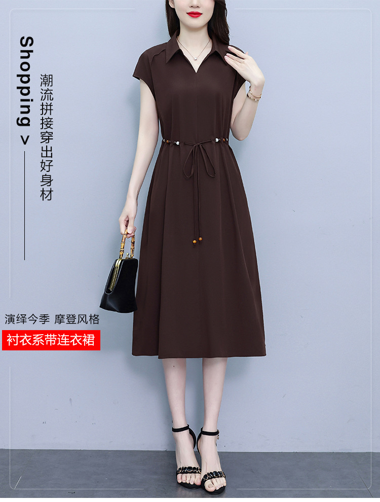 爆款高端欧版宽松法式连衣裙2025夏季新款气质收腰显瘦中长款裙子详情1