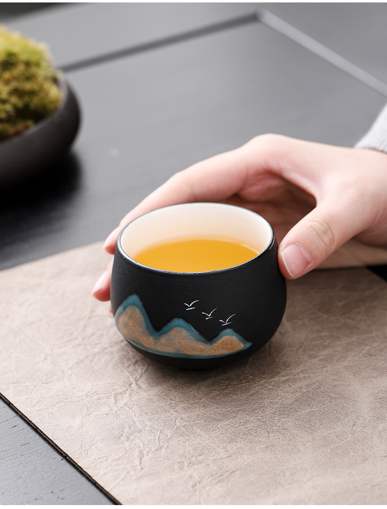 New Chinese-style distant mountain tea set, high-end kung Fu ceramic tea cups, portable tea brewing gift box, gift logo pic 7