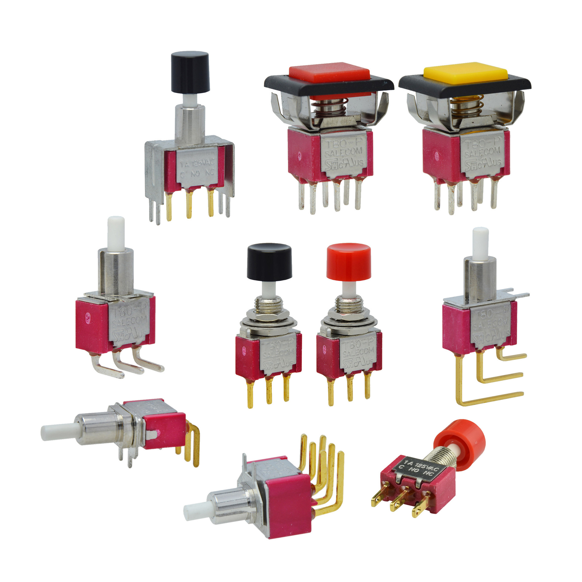 Taiwan SALECOM original factory toggle switch P8702 series reset six-pin two-position side-bent pin pic 3