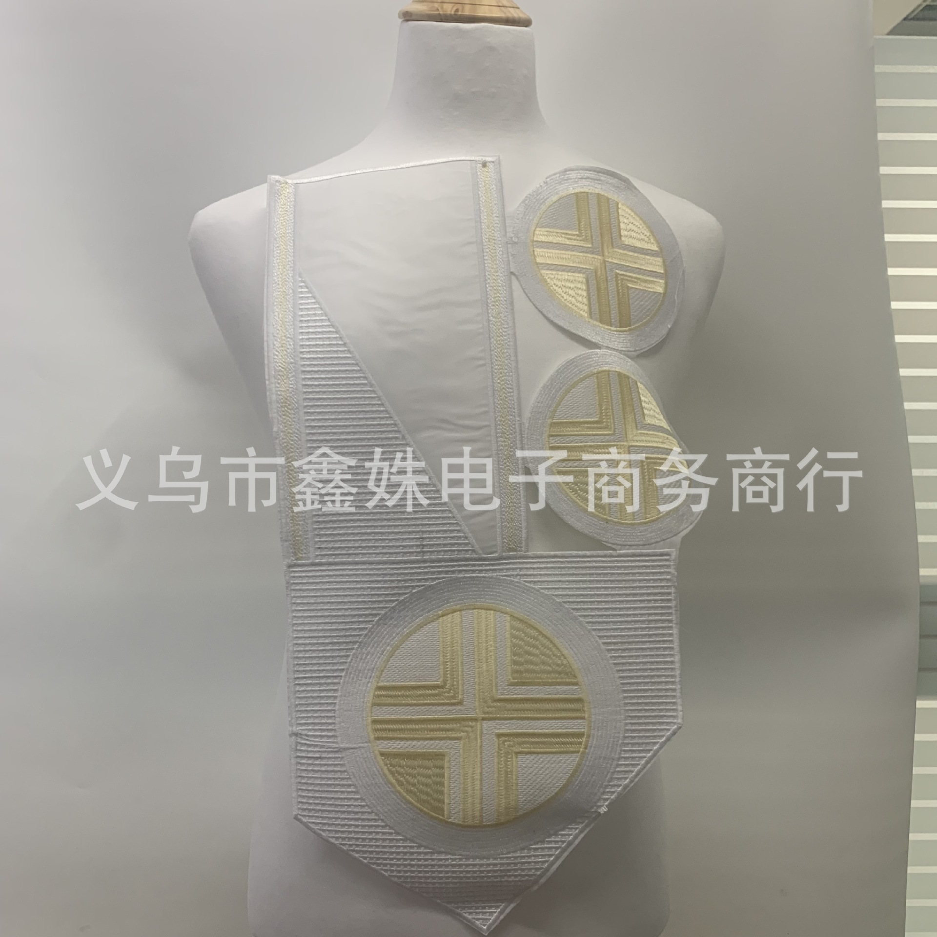 Rectangular embroidered circular collar stage costume accessories in stock in multiple colors pic 5