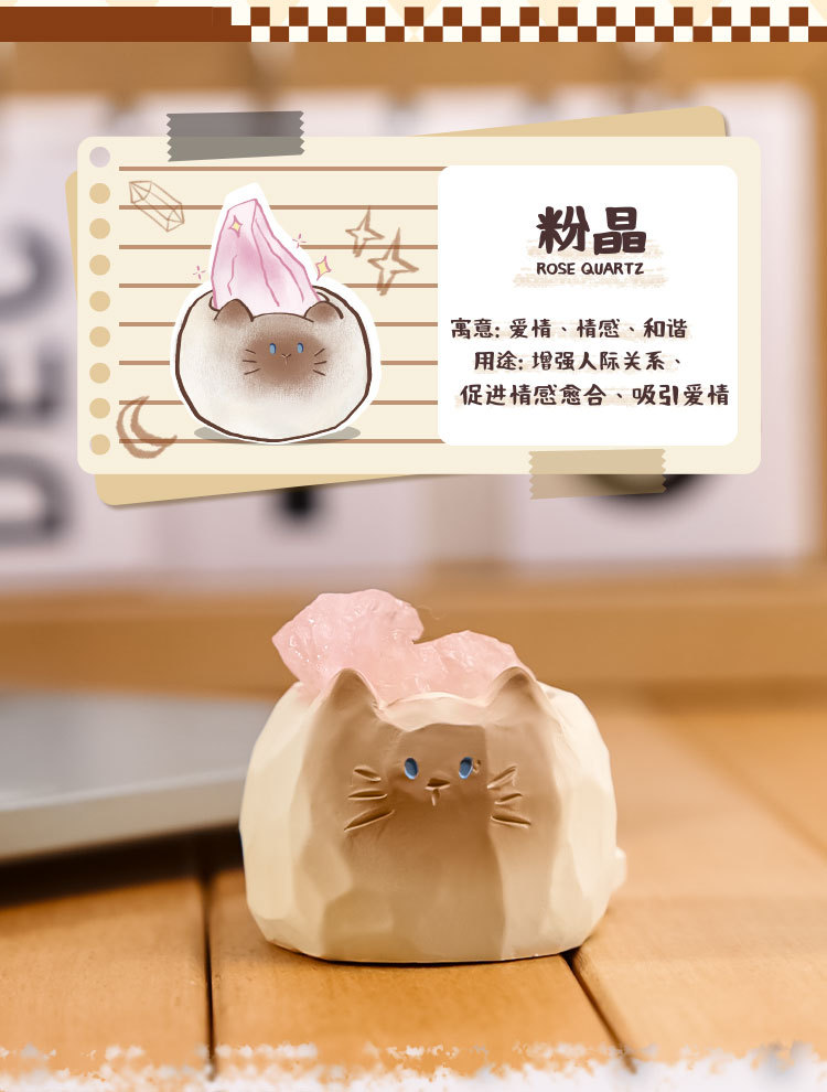 Wholesale of Catcat PAI crystal figurines, blind boxes, cute animal dolls, car decorations and stress-relieving small ornaments pic 5