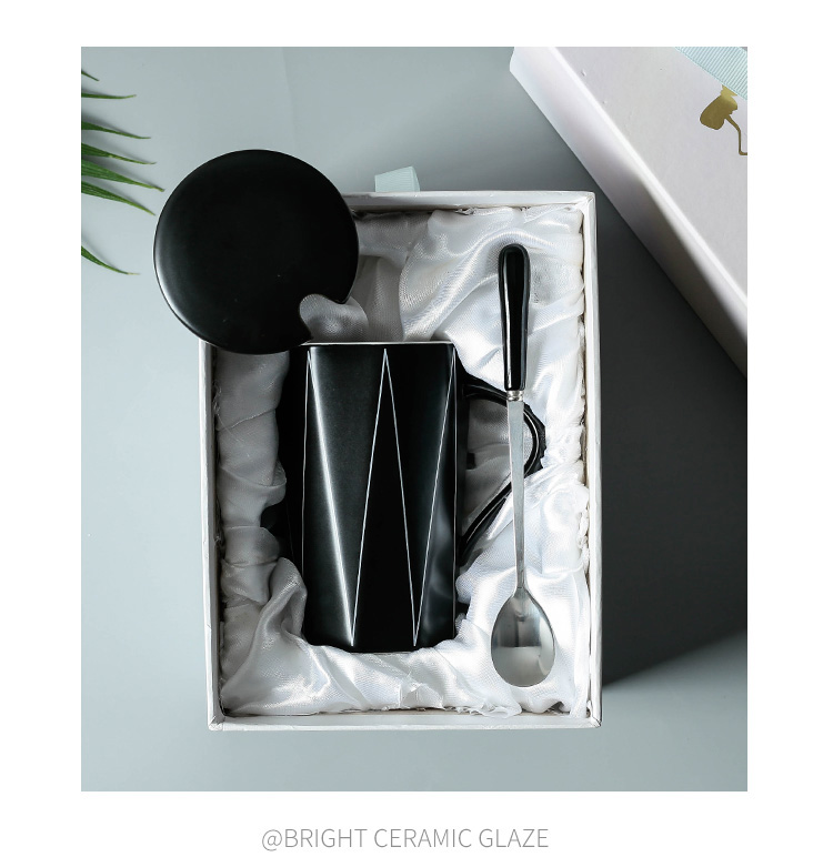 4ah欧式简约个性马克杯大容量带盖勺男女生办公室家用喝水咖啡泡详情12