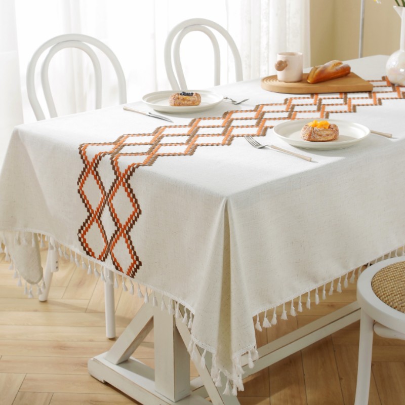 乐轩秀红色新年圣诞节桌布提花加厚轻奢高级氛围感长方形餐桌台布详情62