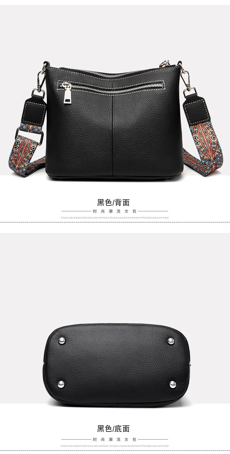 真皮流浪包女包头层牛皮包街拍新款潮时尚百搭三层软皮单肩斜挎包详情19