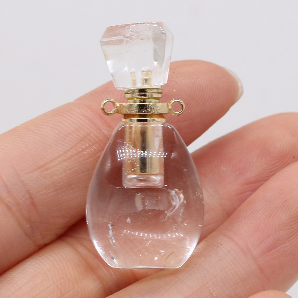 Exquisite natural semi-precious stone perfume bottles, white crystal, various shapes, DIY accessories, fashionable and exquisite wholesale production pic 34