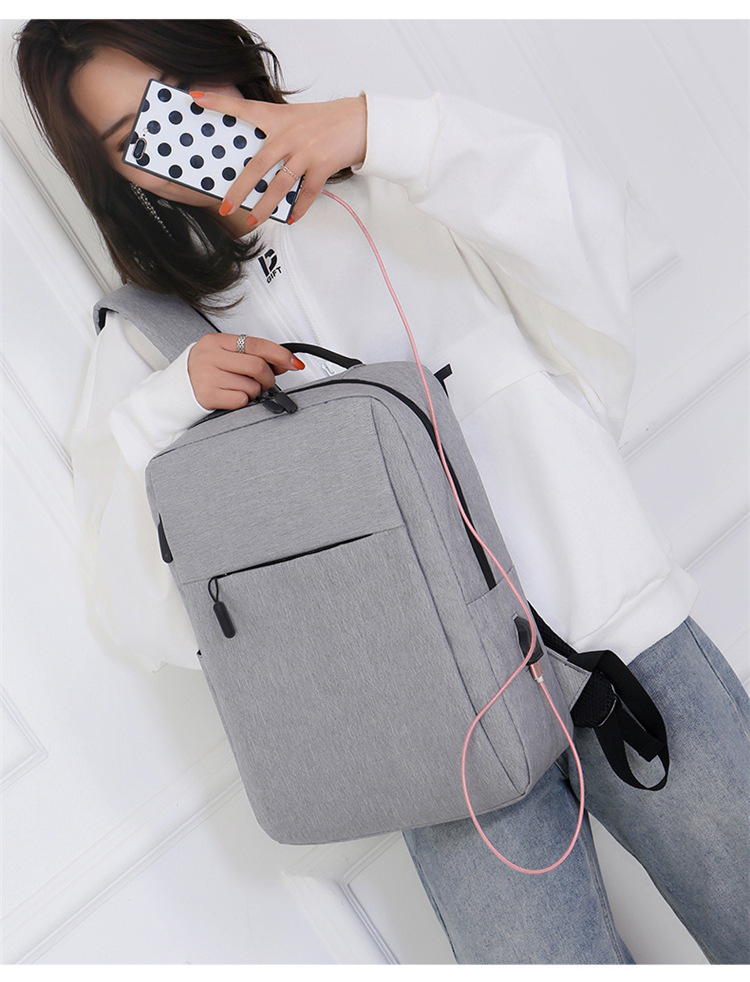 跨境双肩包男士电脑背包可印logo商务休闲包防泼水牛津布学生书包详情27