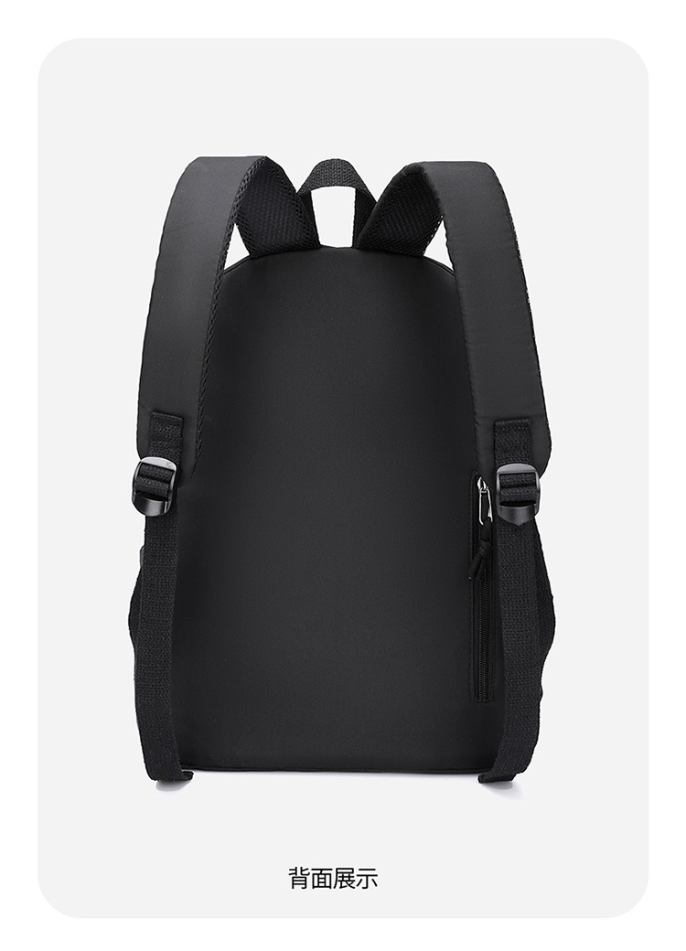 新款简约旅行背包纯色双肩背包休闲双肩背大容量学生书包双肩包女详情26