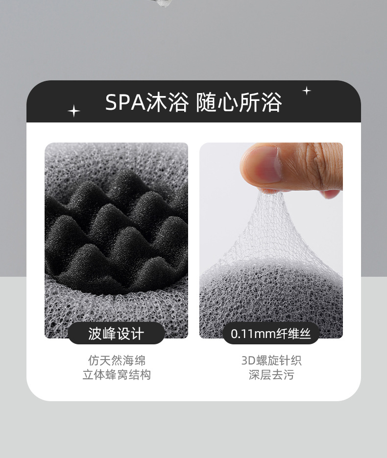 悦思家定制男士专用沐浴球搓澡巾神器无痛下泥加厚不散加大浴花球详情4