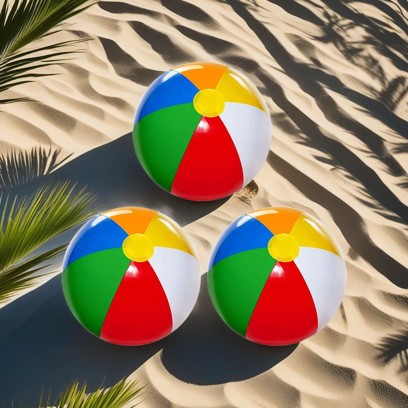 Six pieces of colored beach balls are selling well across borders. 16-inch inflatable colored balls are swimming pool water play toys made of eco-friendly materials pic 3