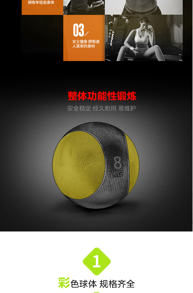 Medicine balls, gravity balls, waist and abdominal exercise balance balls, rehabilitation training exercise solid balls, rubber elastic balls, fitness medicine balls pic 2