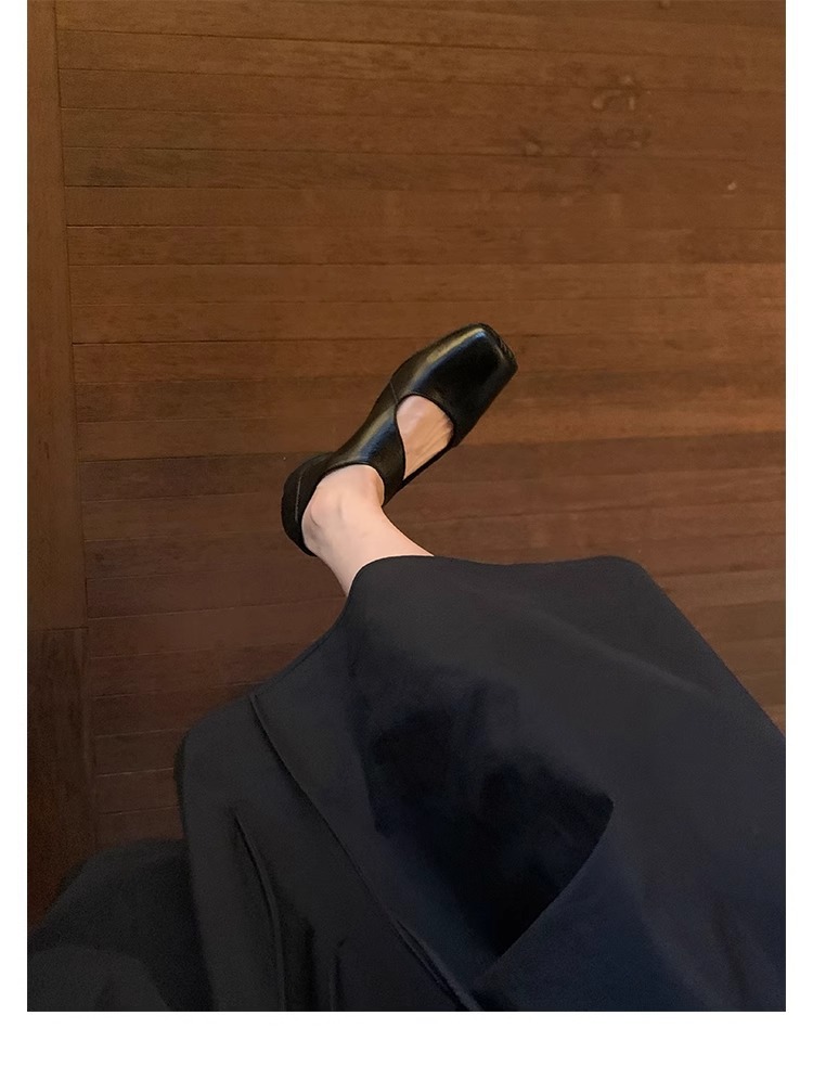 葡萄妈studiolee 高阶质感马皮方头粗跟软面小皮鞋高跟单鞋女秋款详情57