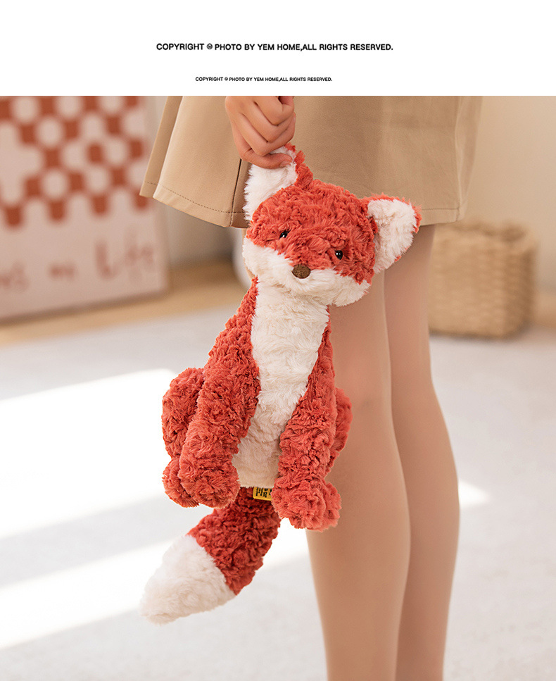Cute cross-border fox doll plush toys for children and girls as birthday gifts, soothing sleeping dolls pic 11