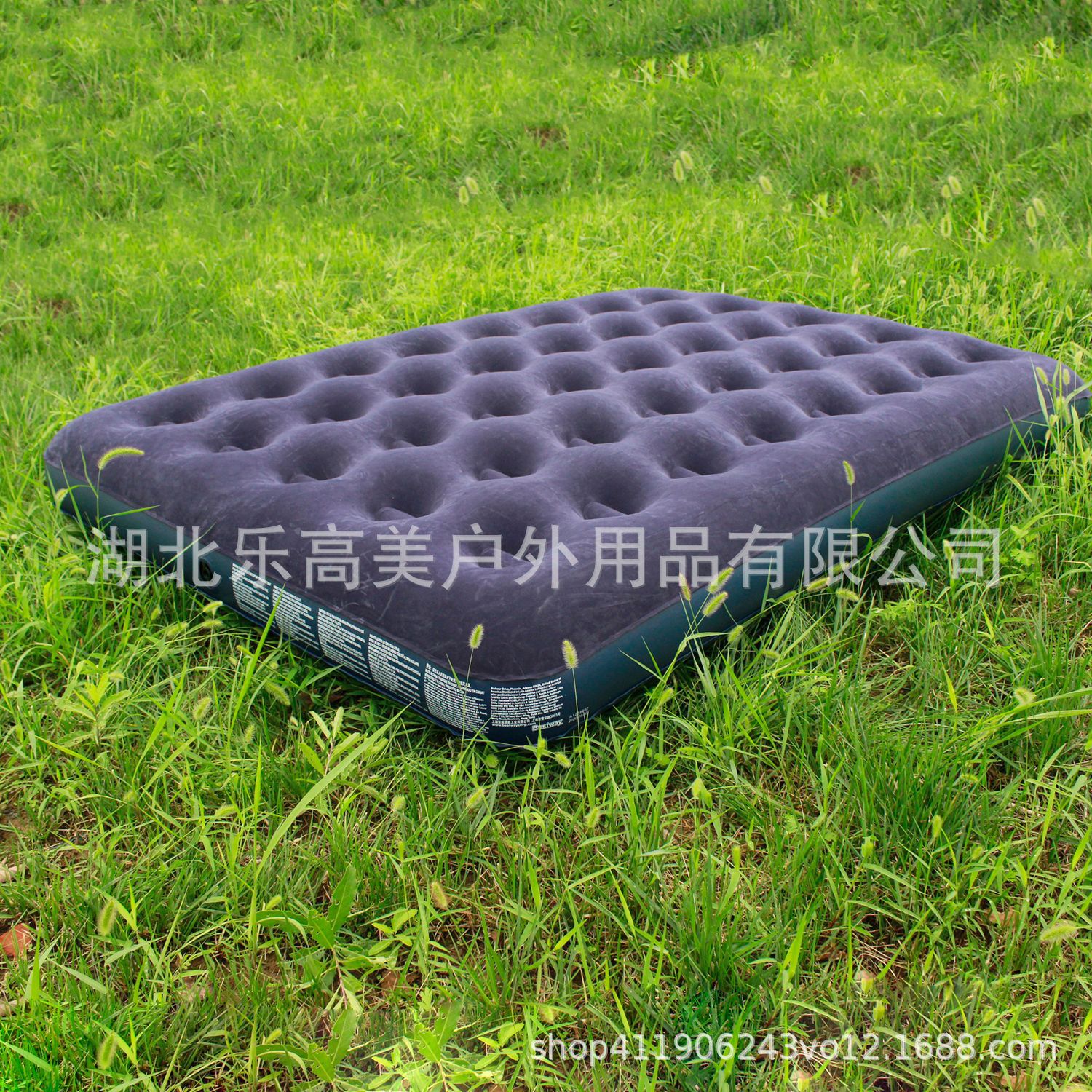 新款可收纳便携式植绒充气床野营户外充气床垫高端彩盒礼盒包装工厂直销懒人野外充气床详情10