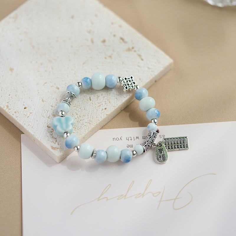 景德镇陶瓷手串新中式饰品批发陶瓷手串10元3串手链女百搭高级感详情13