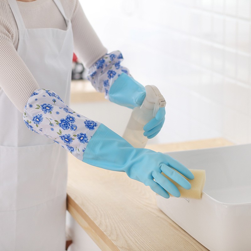 洗碗洗衣服手套女加绒加厚冬天长款加绒加长冬季耐用防水厨房家务详情14